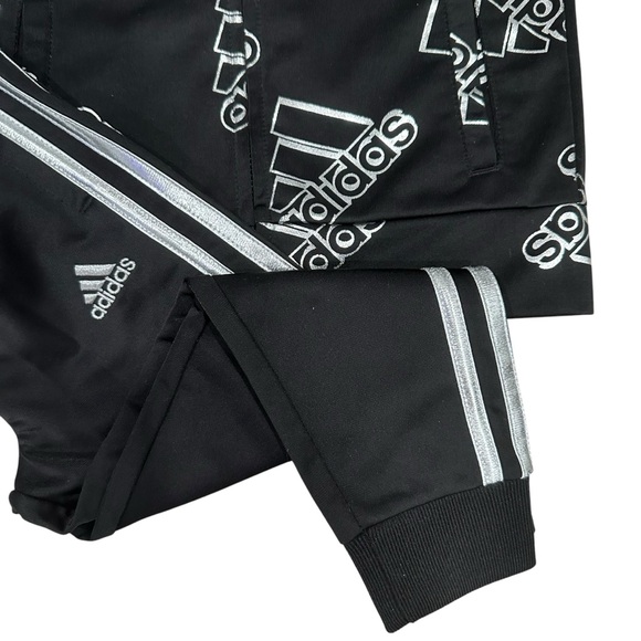 Adidas Track Suit Set Toddler 3T silver stripes - Picture 2 of 6